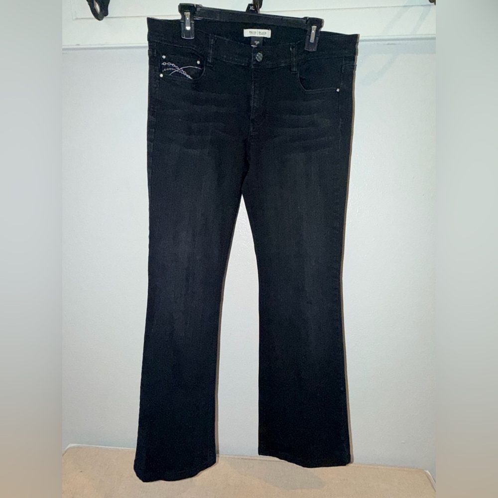 Vintage White House Black Market Jeans NOIR Size 12 - Picture 8 of 8